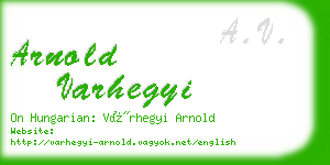 arnold varhegyi business card